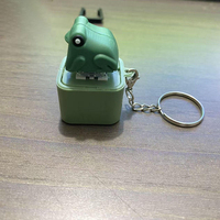 Aflion Best-seller Grenouille en forme de lézard Petit porte-clés 3D Keycap Switch Gif Creative Keycap avec lumière et son