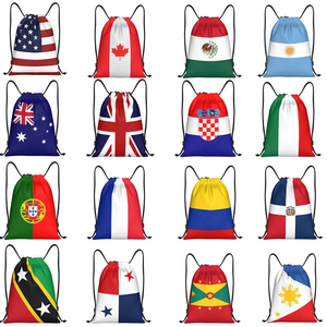 Football Fan Country <strong>Flag</strong> Drawstring Bag Patriotic String Backpack Gym Sports Yoga Dance Hiking Travel Bags for Gift - Product Image 2