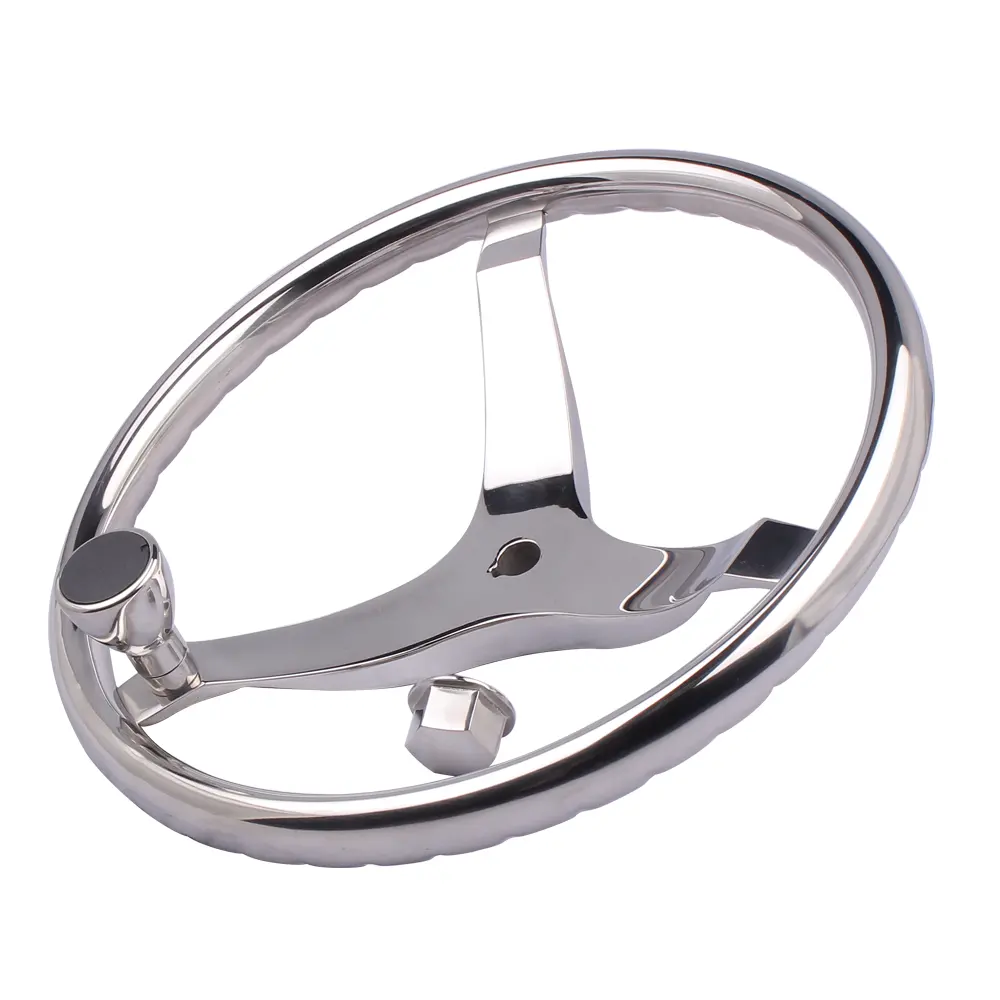 Allshine Marine Boat Accessories stainless steel sport wheel with finger grip and knob Steering Wheel