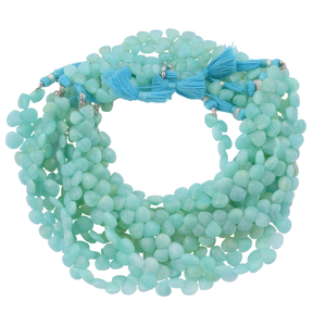 Perles en amazonite naturelle verte et bleue, forme cœur, facettées, gouttelettes, 8mm-12mm, fil de pierres précieuses pour la fabrication de bijoux, vente en gros - Product Image 5