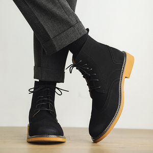 Botas de Hombre de Corte Bajo, Botas de Motocicleta a la Moda, Botas de Invierno con Cordones para Hombre, Botas Estilo Martin - Product Image 3