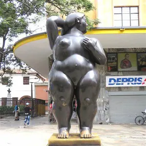 حجم الحياة الفنية الشهيرة النحاس امرأة تمثال تمثال برونزي عارية الدهون سيدة