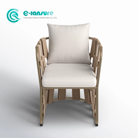 Chaise de salle à manger d'extérieur directe d'usine cadre en aluminium de haute qualité meubles de salle à manger chaise de patio en corde pour la cour de la maison