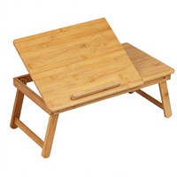 Support de genoux en bambou pliable et réglable avec support de livre pour canapé, table compacte pour ordinateur portable