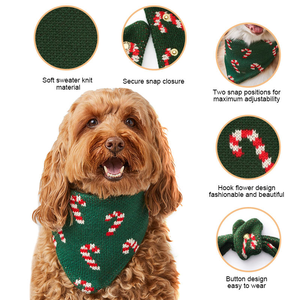 Wholesale OEM Bandanas for <strong>Dogs</strong> Custom Knit <strong>Bandana</strong> <strong>Dog</strong> Scarf Accessories Bow Neckerchief Pet Bandanas <strong>Christmas</strong> Halloween Gift - Product Image 2