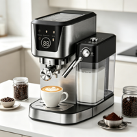 Anbolife - Cafetera Portátil Compacta de Acero Inoxidable, Cafetera Espresso Fría, 20 Bares, Tanque de Leche, OEM, ODM
