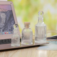 Bouteilles diffuseurs à roseaux cylindriques en verre transparent de 50 ml, 100 ml, 150 ml, personnalisables par sérigraphie, contenants vides en gros