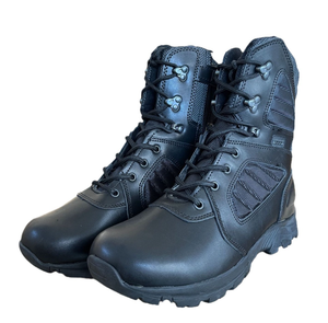 รองเท้าบูทหนังแท้สีดำ DFM13 แบบหุ้มข้อสูง 9 นิ้ว ระบายอากาศได้ดี พร้อมรองเท้าบูทหนังกลับสีกากีสำหรับการฝึกซ้อม MG Boots - Product Image 3