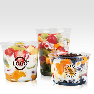 Custom 16 oz pet salad container Disposable pet food sweetmeats fruits bowl with lid