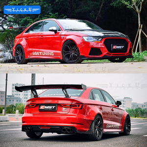 Kit carrosserie YICKU CMST Style semi-carbone pour <span class=keywords><strong>Audi</strong></span> A3/<span class=keywords><strong>S3</strong></span> 2013-2016 - Pare-chocs avant, lèvre avant, diffuseur arrière amélioré - Product Image 4