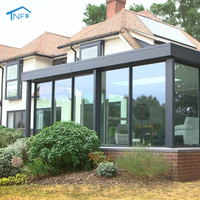 Ventana Esquinera en Forma de L de Aluminio Moderno con Doble Acristalamiento NF, Diseño de Unión a Tope, Vidrio Balístico para Sala de Estar y Villa