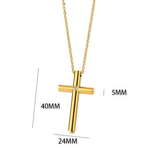 Minimalista mejor Cruz religiosa Pvd colgante de acero inoxidable joyería de moda fina collar cristiano para hombres mujeres al por mayor 2024 - Product Image 2