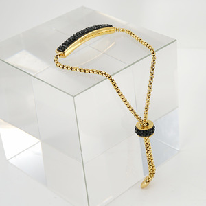 Zogxin Crystal <b>Bracelet</b> Blue Gold Chain Adjustable Women's Jewelry Everyday Wear - Product Image 4