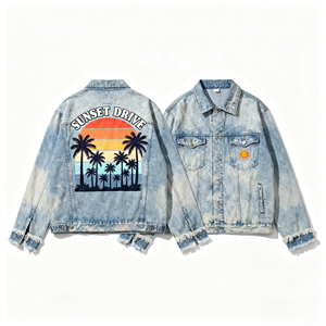 Tùy Chỉnh Đồ Họa Denim Áo Khoác Người Đàn Ông Sang Trọng Của Denim Áo Khoác Mang Nhãn Hiệu Tùy Chỉnh In Mùa Thu Mùa Đông Quá Khép Jean Áo Khoác Cho Nam Giới - Product Image 2