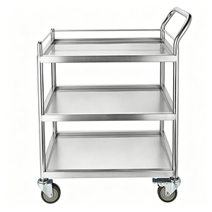Carrito de Servicio Móvil de Acrílico de 3 Niveles para Catering, Carro de Comida con Ruedas y Asa Resistente para Banquetes y Hoteles - Product Image 3