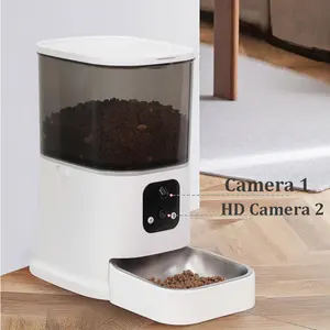 6L WIFI APP Two Voice HD Video Pet Cats Food Dogs Smart Automatic Feeder Food Dispenser With Dual Camera