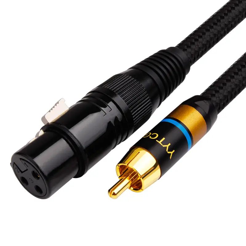 High Grade Low Noise 3pin XLR Female To RCA Male Microphone Cable