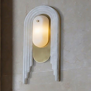 Applique murale en arc de marbre <span class=keywords><strong>d</strong></span>écoration hôtel Villa Restaurant fond glaçon applique murale en marbre lueur laiton <span class=keywords><strong>foie</strong></span> <span class=keywords><strong>d</strong></span>'<span class=keywords><strong>oie</strong></span> - Product Image 5