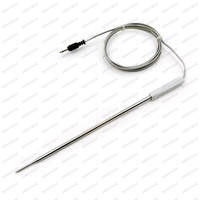Sonde de température NTC de haute précision avec poignée en aluminium moleté de qualité alimentaire et câble tressé en acier inoxydable pour four/barbecue
