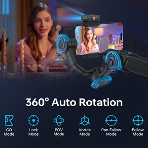 <span class=keywords><strong>Stabilisateur</strong></span> de <span class=keywords><strong>smartphone</strong></span> <span class=keywords><strong>ZHIYUN</strong></span> Smooth 5S AI à 3 axes avec lumière d'appoint intégrée et suivi du visage par IA pour iPhone et Android - Product Image 4