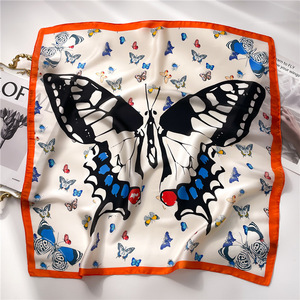 Luxury Butterfly Design Square Satin Imitation <strong>Silk</strong> <strong>Scarf</strong> for <strong>Women</strong> <strong>Silk</strong> <strong>Scarves</strong> Wholesale 2023 - Product Image 4