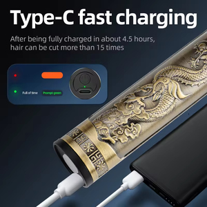 Tondeuse à Cheveux Électrique Professionnelle Vintage en Gros pour Hommes, Rasoir et Tondeuse à Barbe USB Rétro Tendance pour Hommes - Product Image 3