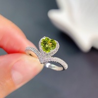 Wholesale Custom 925 Sterling Silver Peridot Rings Women Anniversary Wedding Rings Jewelry Supplier Manufacturer