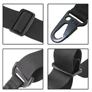 Sangle à deux points GB50 de 3,8 cm à 4 cm de largeur avec ajusteur de longueur, sangle traditionnelle avec crochet métallique pour l'extérieur, noire - Product Image 5