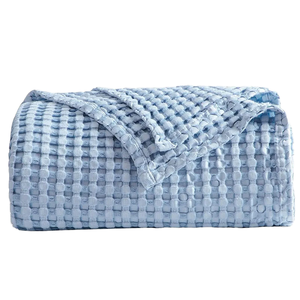 Customized Solid Plain Vintage Cotton/Bamboo Fiber Woven Four Seasons Anti-Pilling Airline Travel <b>Blanket</b> Pillow 2-in-1 Set Soft - Product Image 1
