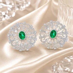 Boucles d'oreilles de fiançailles en argent 925 avec pierres précieuses cultivées et zircon de UM Jewelry, idéales pour un usage quotidien ou comme cadeaux d'anniversaire de mariage - Product Image 4