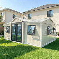Maison conteneur préfabriquée extensible à 2 chambres, prix usine, étanche à l'humidité, avec fenêtre multi-volets détachable, cabane préfabriquée