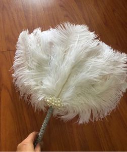 Éventail en Plumes d'Autruche Teintées <span class=keywords><strong>Incarnadines</strong></span> Écologiques pour Femme – Idéal pour Spectacles, Thés, Fêtes, Danse, Mariages, Décorations et Séances Photo - Product Image 3