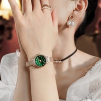 SINOBI Luxus Damenuhr Echtes Japan Miyota 2025 Quarzwerk Grünes Zifferblatt Roségold Damenarmbanduhr Versandbereit