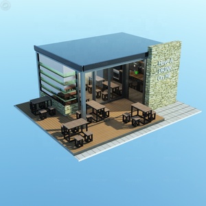 Pequeña estructura de acero urbana, tienda de café prefabricada, contenedor prefabricado, cafetería, Bar, cantimplora - Product Image 1