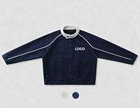 Nouvelle Collection 2027 – Blouson de Sport Rétro Homme Vintage à Col Montant Contrastant, Manches Raglan, Détails Piping, Fermeture Éclair Intégrale
