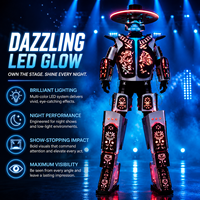 Costume de robot LED lumineux personnalisé en usine, nouvelle barre de diodes, tenue de performance Mecha portable pour fête d'anniversaire, pour adultes unisexe