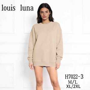 Felpa Casual da Donna Oversize con Collo Tondo, Manica Lunga, Pullover in Pile Morbido, Streetwear, Taglie S-2XL, Vendita all'Ingrosso H7022-3 - Product Image 1