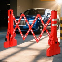 Barrière de sécurité portable extensible, clôture de chantier pliable remplissable d'eau avec bande réfléchissante pour la construction et l'entretien routier