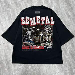 Camiseta de gran tamaño con hombros caídos, fabricante de camisetas de algodón pesado con estampado cuadrado, ropa de calle personalizada, camiseta gráfica para hombres - Product Image 2