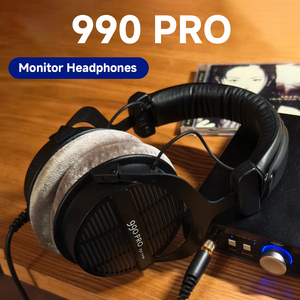 หูฟังแบบครอบหู 990 Pro 3.5 มม. สำหรับมืออาชีพ ความต้านทาน 80 โอห์ม และ <span class=keywords><strong>250</strong></span> โอห์ม แบบมีสาย สำหรับบันทึกเสียง ฟังเพลง และเล่นเกม - Product Image 1