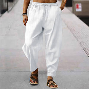 Pantaloni all'ingrosso estivi in cotone traspirante pantaloni larghi Casual <span class=keywords><strong>a</strong></span> <span class=keywords><strong>righe</strong></span> Hip Hop pantaloni sportivi - Product Image 1