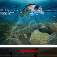 Leurre dur Hessen ABS 1,95g 2,85cm pour la pêche au brochet, au bar et à la carpe - Leurre de surface pour eau douce et eau salée