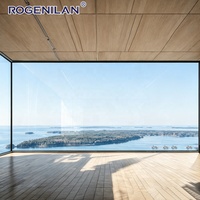 Fenêtre panoramique fixe en aluminium minimaliste Rogenilan, étanche, avec double vitrage trempé extérieur