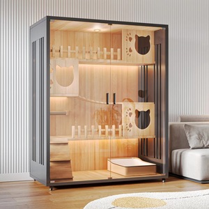 Casa para Gatos Moderna de Madera Maciza, Gabinete para Mascotas, Jaula para Gatos, Transpirable, Impermeable, Cálida, Casa para Gatos de Interior para Todas las Estaciones - Product Image 4