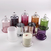Bougeoirs de luxe vides en verre, vert clair, 5oz 13oz, 100 pièces