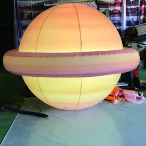 Venda quente de decoração de publicidade planeta inflável personalizado lua gigante com led