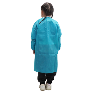 Manteaux de laboratoire jetables pour enfants, Non-tissé PP respirant pour enfants, manteau de visiteurs avec poignets et col tricotés, robes de laboratoire blanches pour enfants - Product Image 3