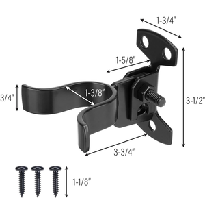 שער שחור מזלג מנעול מנעול עם מנעול חור שטוח קיר גב קיר גב הר גדר שרשרת קישור latch עבור דלת & חלון צירים - Product Image 5