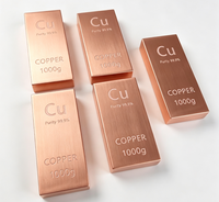 Barres de cuivre à bon prix, lingots de cuivre personnalisables, vente chaude, lingot de cuivre fin 999 de 1 kg pour investissement