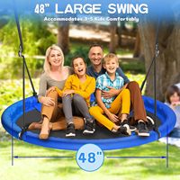 Balançoire Ronde Durable Facile à Assembler Portable pour Enfants, Idéale pour Intérieur, Jardin, Parc de Trampoline, Maison et Jeux Extérieurs